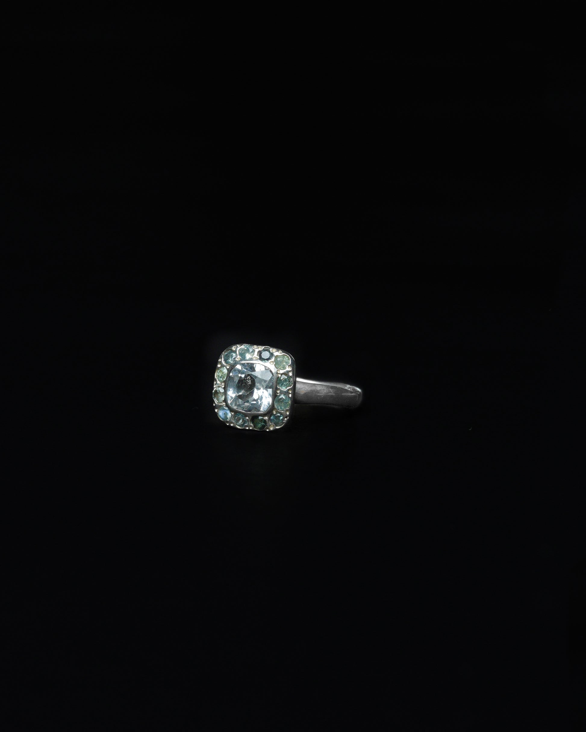 Square Halo Ring Alexandrite