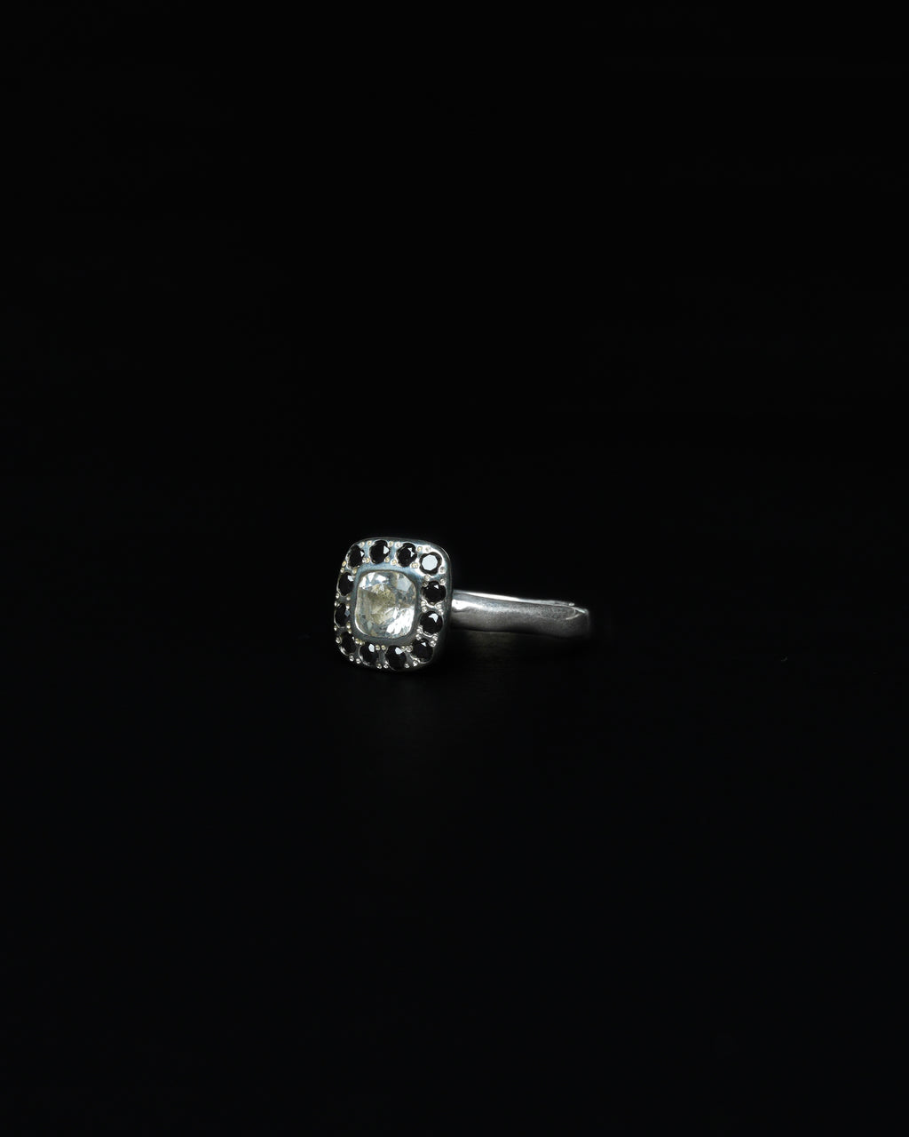 Square Halo Ring Black Diamond - 2