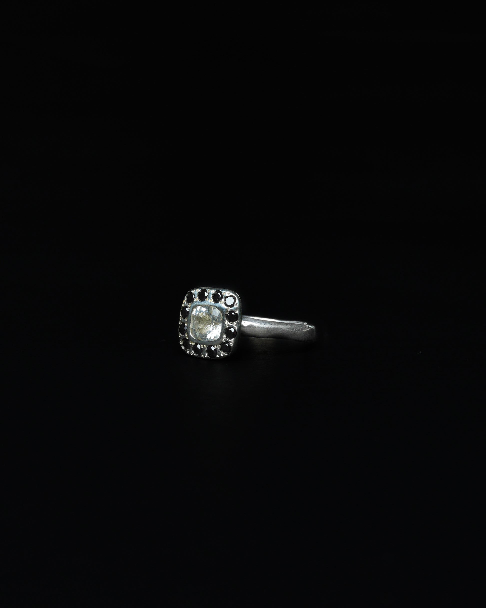 Square Halo Ring Black Diamond - 2