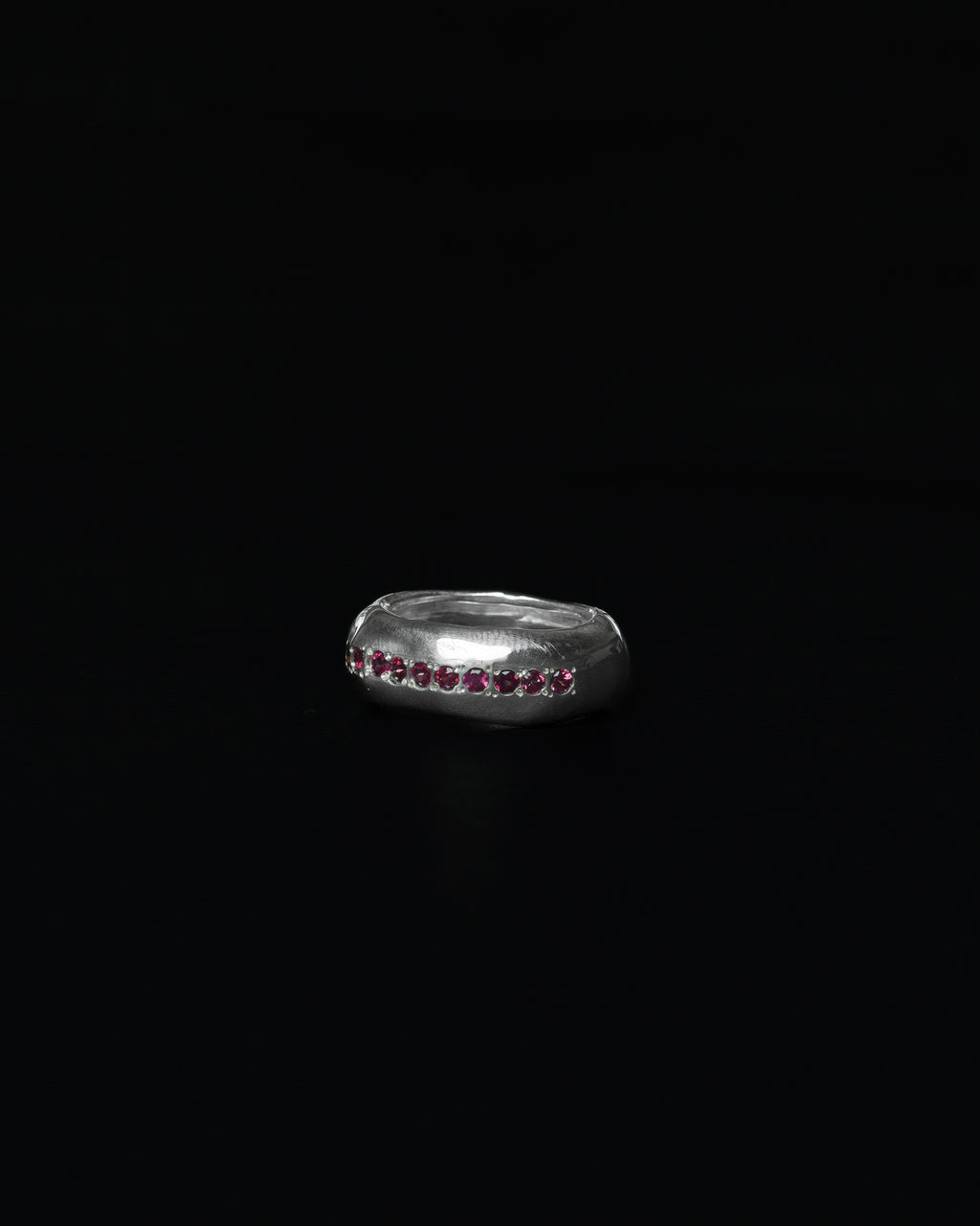 Line Ring Orange Garnet