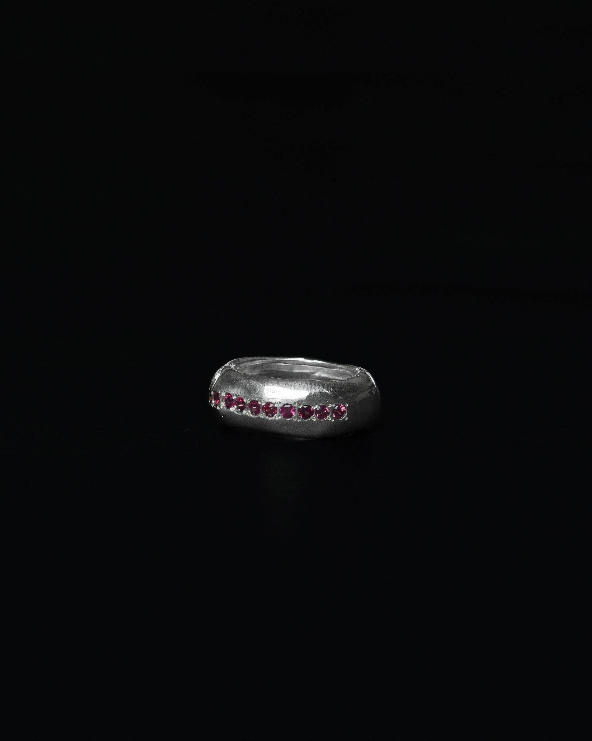 Line Ring Orange Garnet