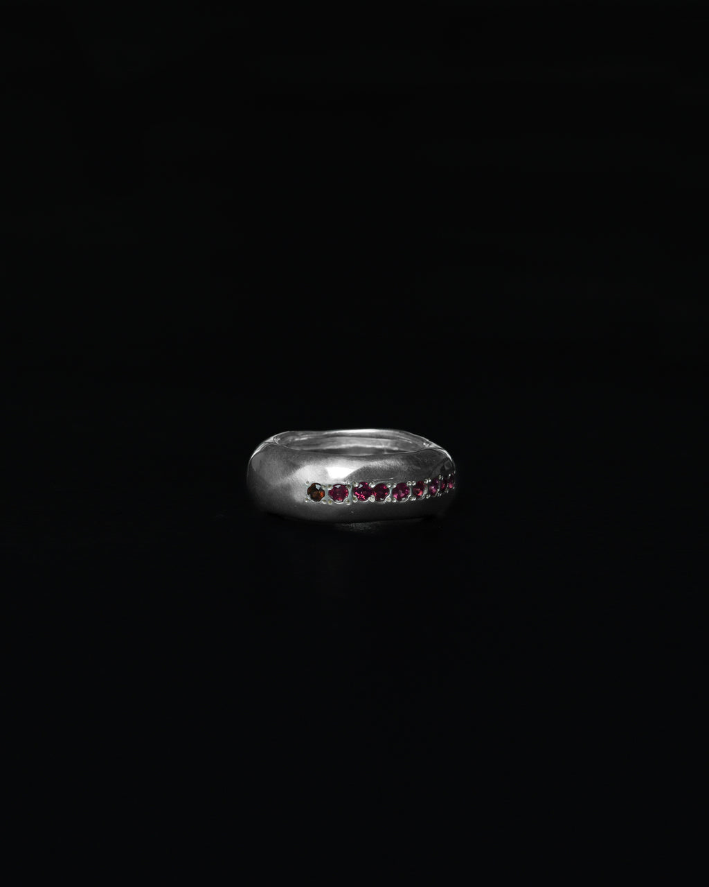 Line Ring Orange Garnet