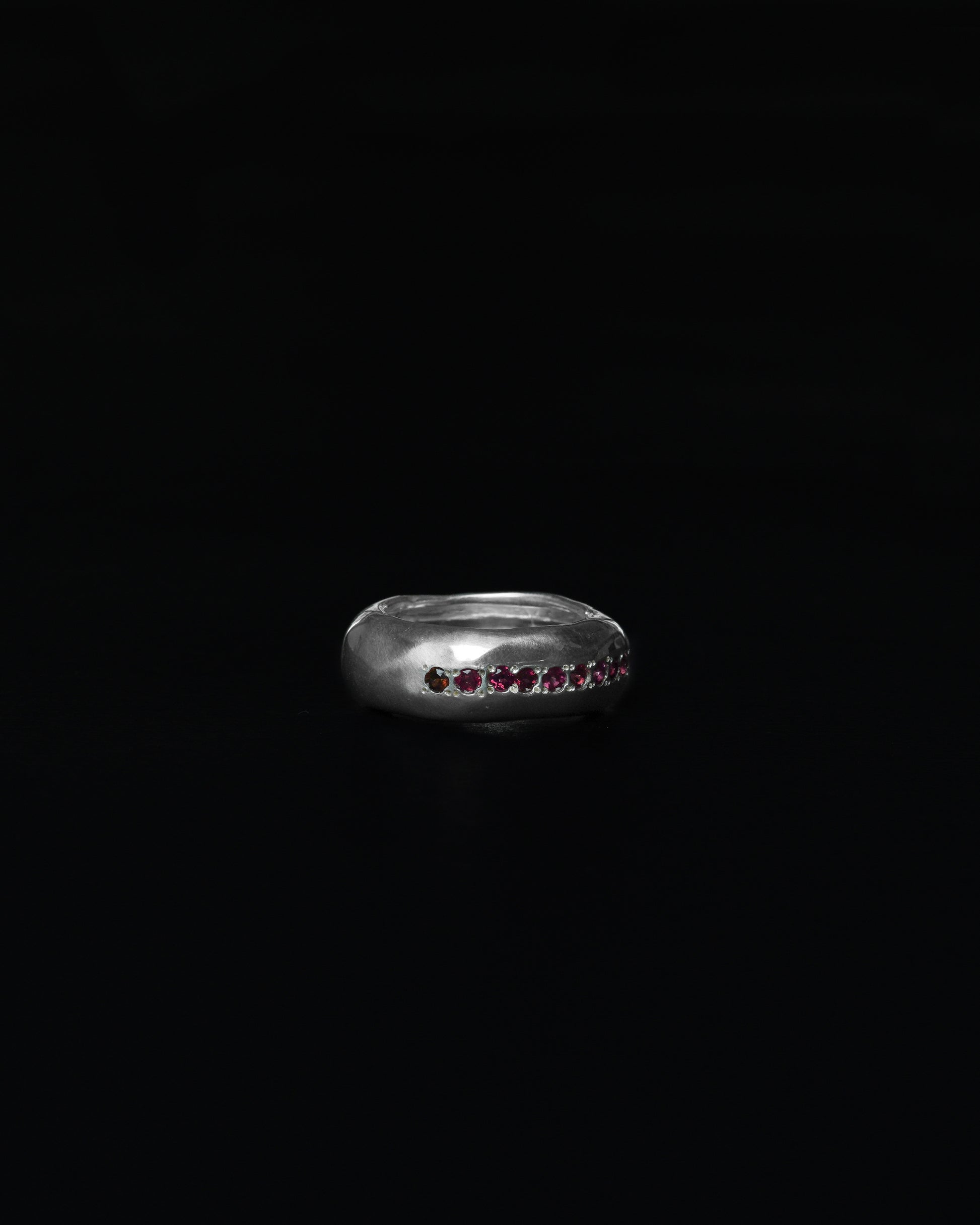 Line Ring Orange Garnet