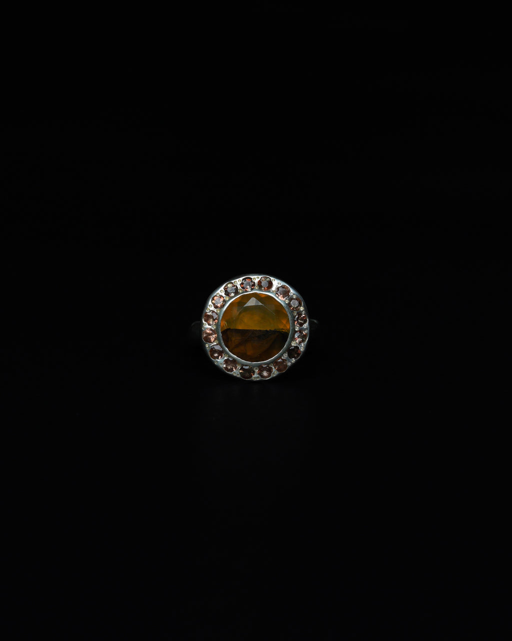 Middle Halo Ring Yellow Dendritic & Andalusite