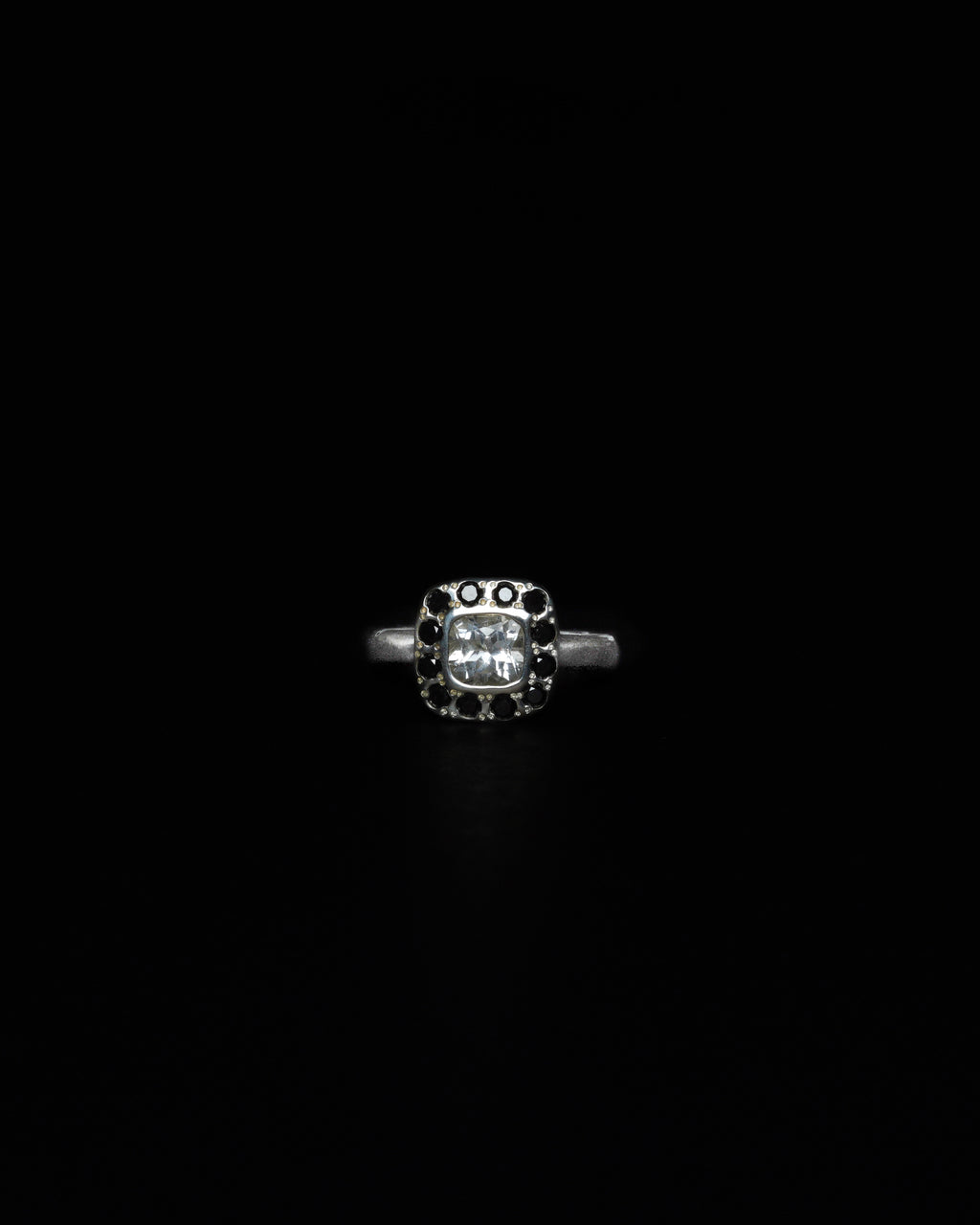 Square Halo Ring Black Diamond - 2