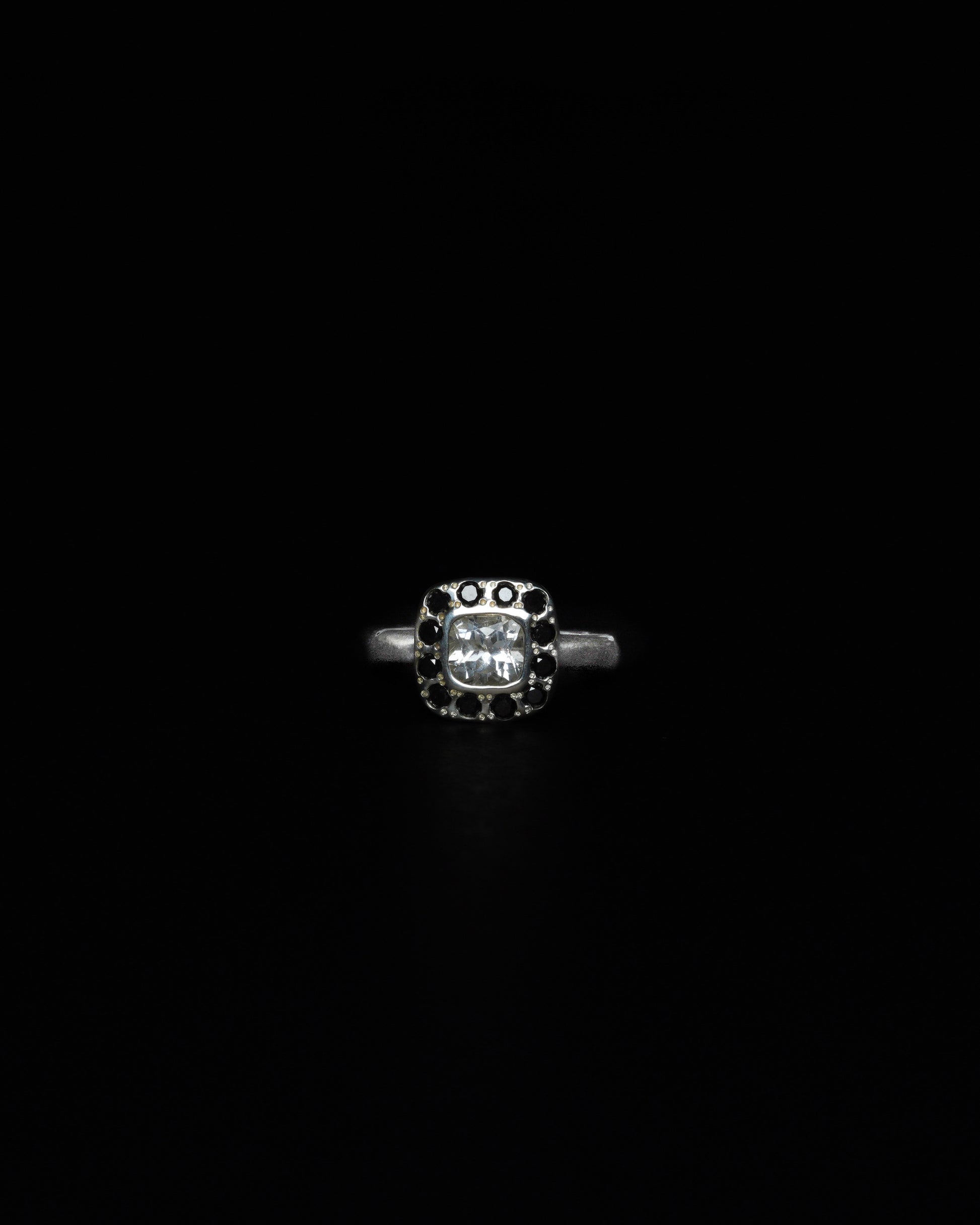 Square Halo Ring Black Diamond - 2