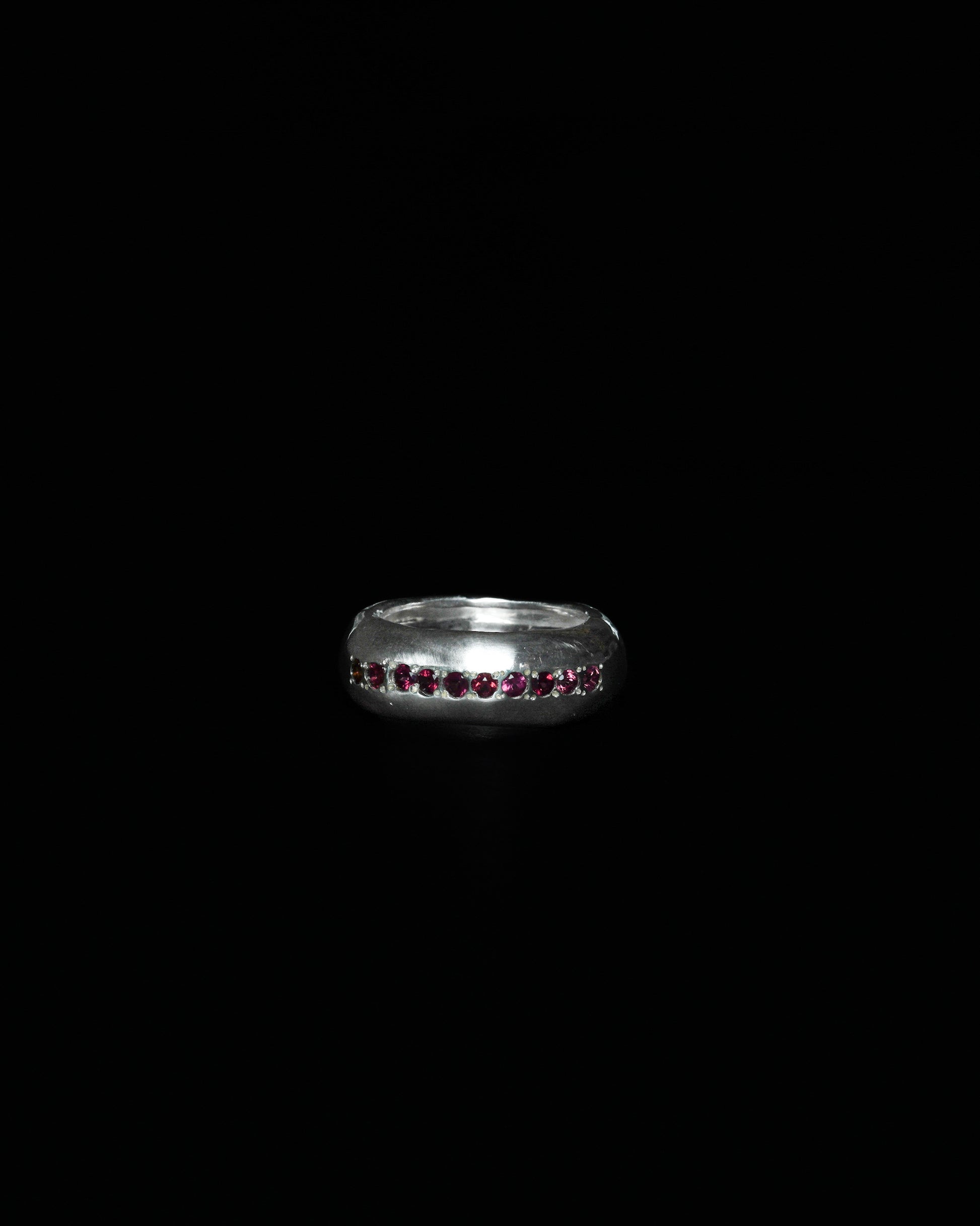 Line Ring Orange Garnet